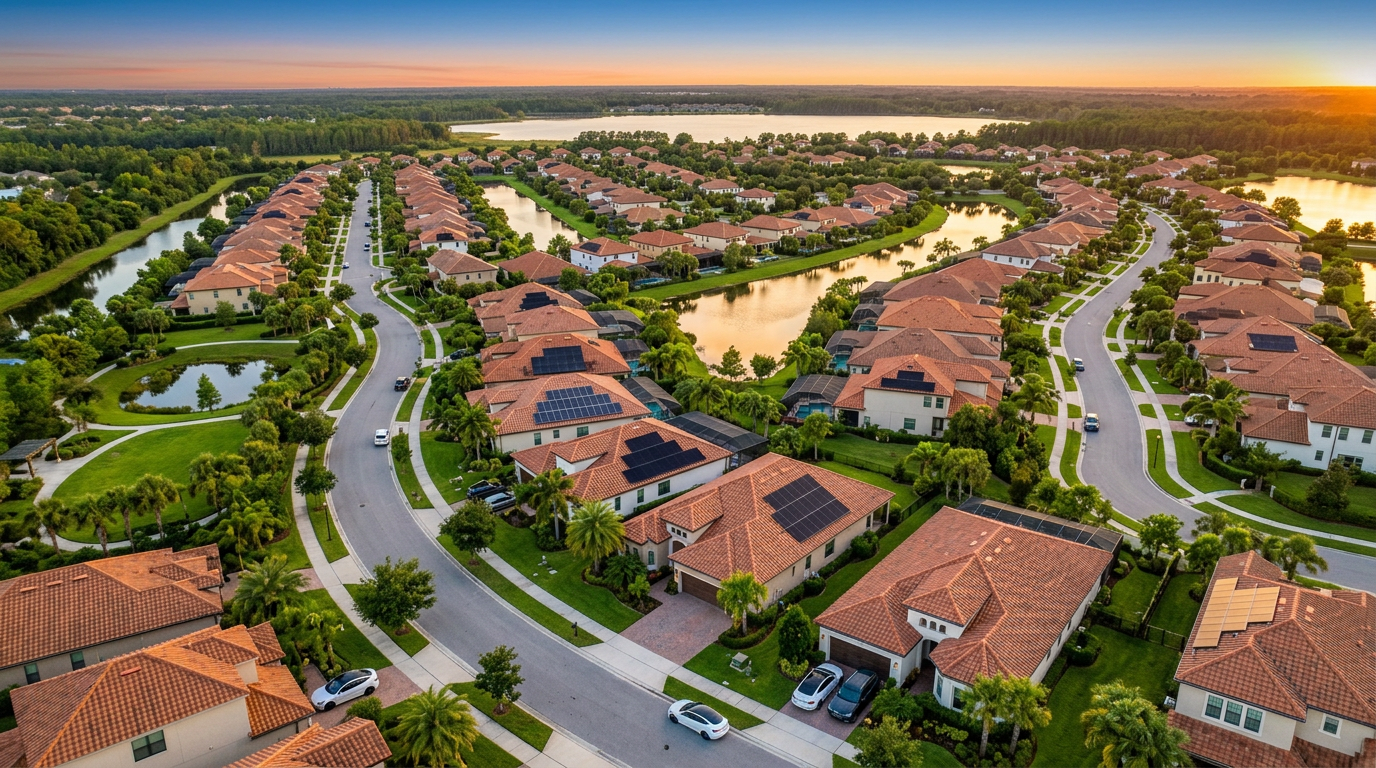 Florida neighborhood with solar-ready homes